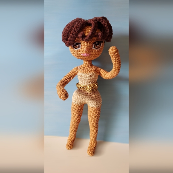 Handcrafted Crochet Cat Toy - Tan and Gold - Picture 1 of 1